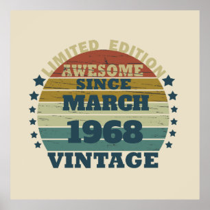 Poster Cadeau personnalisé vintage 55e anniversaire