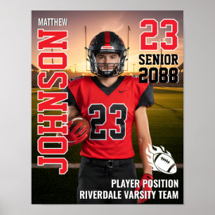 Poster Cadeau photo de joueur MVP senior d'équipe de foot