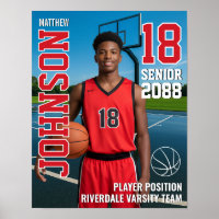 Cadeau photo d'équipe de joueur de basketball seni