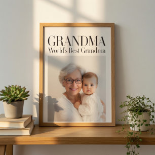 Poster Cadeau photo personnalisé Meilleure grand-mère d