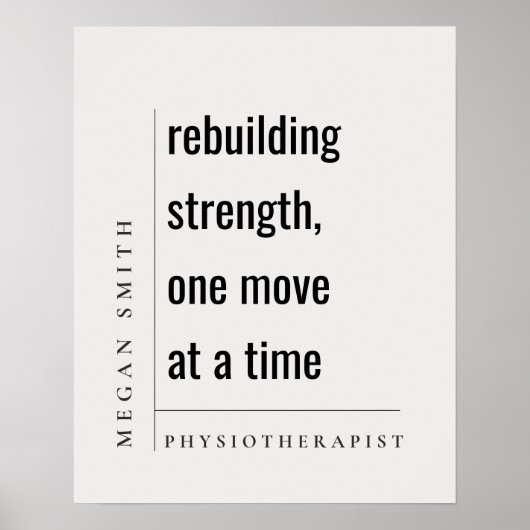 Poster Cadeau physiothérapeutique minimaliste moderne (Devant)