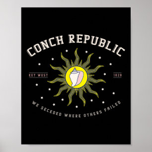 Poster Cadeau plongée pêche République conque Key West Fl