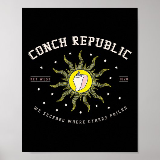 Poster Cadeau plongée pêche République conque Key West Fl (Devant)