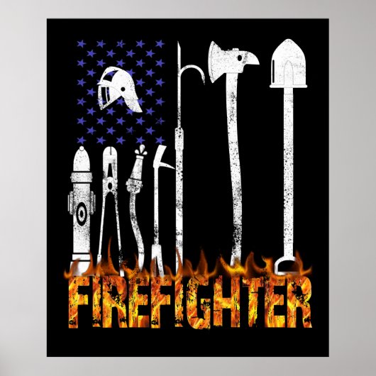 Poster Cadeau pompier | Cadeau aux amoureux des pompiers (Devant)