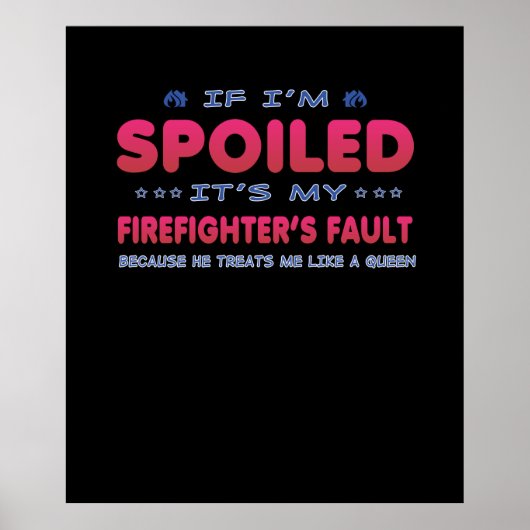 Poster Cadeau pompier | C'est le problème de mon pompier (Devant)