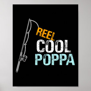 Poster Cadeau Poppa De Grandgirl Grandson Reel Cool P