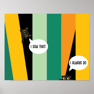 Poster Cadeau pour amateur de chats mignons Chats qui reg