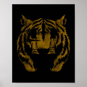 Poster Cadeau pour amateur de visage de tigre tête de tig