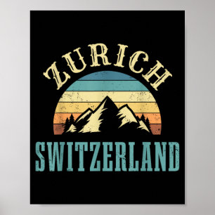 Poster Cadeau pour amoureux de ski dans les Alpes suisses
