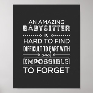 Poster Cadeau Pour Babysitter, Babysitter Cadeau
