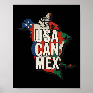 Poster Cadeau pour fan de football Usa Can Mex Amérique d