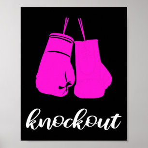Poster Cadeau pour femmes fan de kickboxeur à knockout