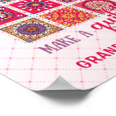 Poster Cadeau pour grand-mère courtepointe patchwork (Coin)