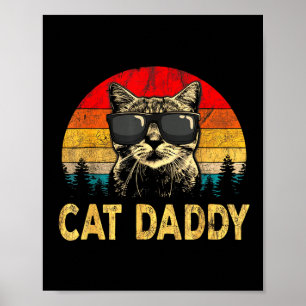 Poster Cadeau pour homme Papa chat vintage Amoureux des c