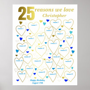Poster Cadeau pour les 25 ans - Raisons pour lesquelles o