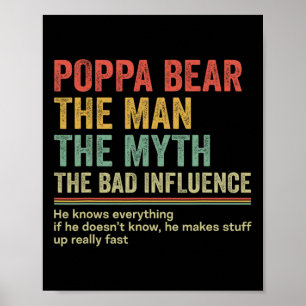 Poster Cadeau Pour Papa Drôle Fête des pères Cadeau Poppa