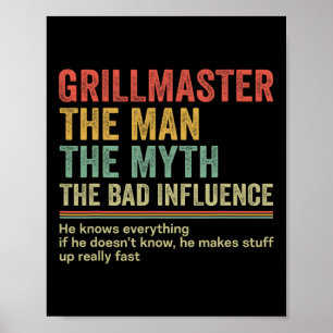 Poster Cadeau Pour Papa Surnom De Papa Tee Grillmaster Pa
