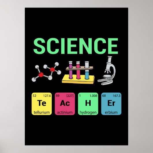 Poster Cadeau Prof Définition Prof de Sciences (Devant)