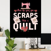 Poster Cadeau Quilter | Quand la vie vous donne des reste (Bureau à domicile)