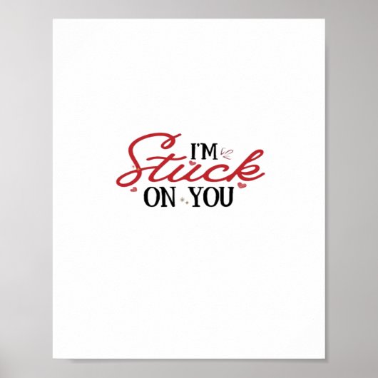 Poster Cadeau Réfléchi de la Saint-Valentin Im Stuck On Y (Devant)