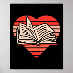Poster Cadeau Rétro Amour Coeur Lecture Livre Pour Lui El