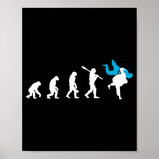 Poster Cadeau Rétro Judoka Cool Évolution Judo (Devant)