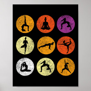 Poster Cadeau Rétro Vintage pour Amateur de Yoga avec des