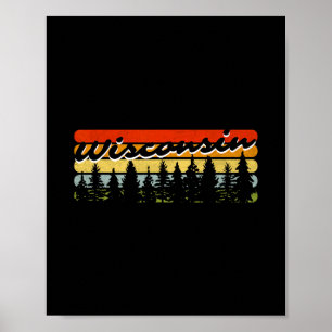 Poster Cadeau Thème Cabane Arbres Coucher de soleil Forêt