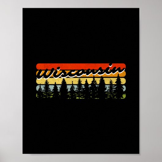 Poster Cadeau Thème Cabane Arbres Coucher de soleil Forêt (Devant)