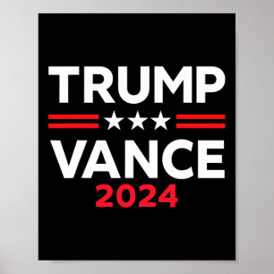 Poster Cadeau Trump Vance 2025 Drapeau Américain Élection