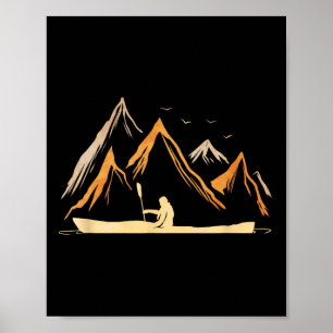 Poster Cadeau vintage kayak pour voyage en kayak de riviè