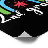 Poster Cadeaux 2e enseignant | Arc-en-ciel de 2e année (Coin)