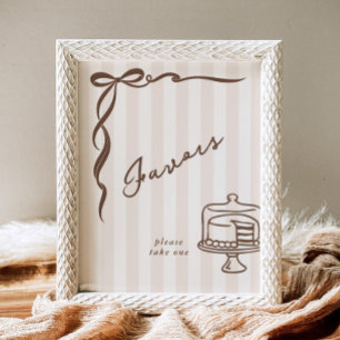 Poster Cadeaux Bebe Cafe Arc Marron Gateau Dessine