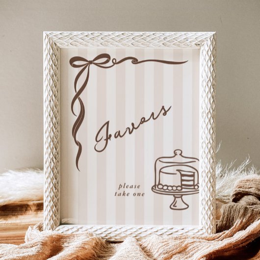 Poster Cadeaux Bebe Cafe Arc Marron Gateau Dessine