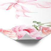 Poster Cadeaux bébé en fleurs avec un nœud rose (Coin)