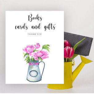 Poster cadeaux cartes et livres pour baby shower floral