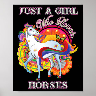 Poster Cadeaux Cheval Pour Femmes Juste Une Fille Qui Aim