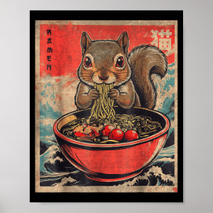 Poster Cadeaux d'animé de Kawaii japonais Écureuil mangea
