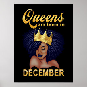 Poster Cadeaux d'anniversaire Les Reines Sont Nées En D