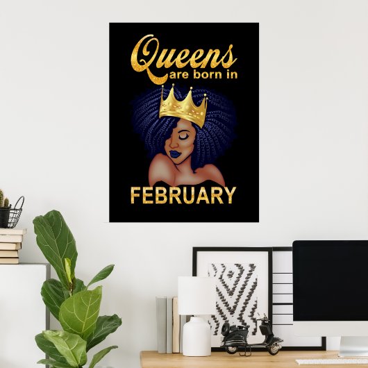 Poster Cadeaux d'anniversaire | Les Reines Sont Nées En F (Bureau à domicile)