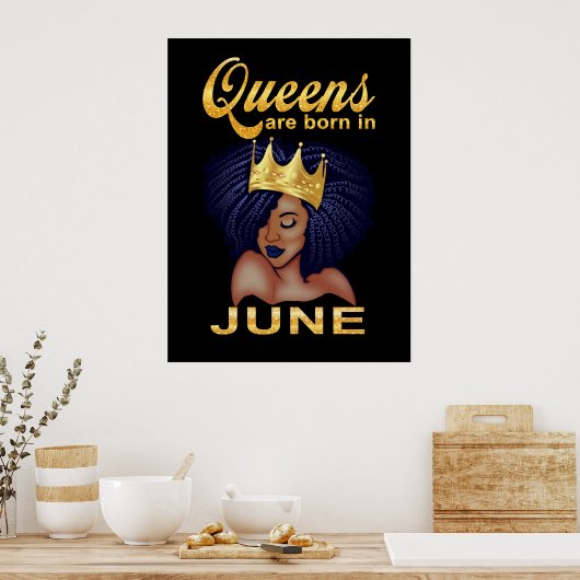 Poster Cadeaux d'anniversaire | Les Reines Sont Nées En J (Cuisine)