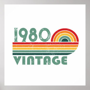 Poster Cadeaux d'anniversaire vintages personnalisés