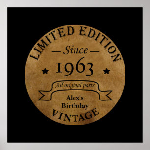 Poster Cadeaux d'anniversaire vintages personnalisés