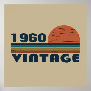 Poster Cadeaux d'anniversaire vintages personnalisés