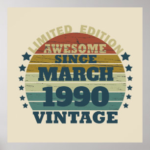 Poster Cadeaux d'anniversaire vintages personnalisés