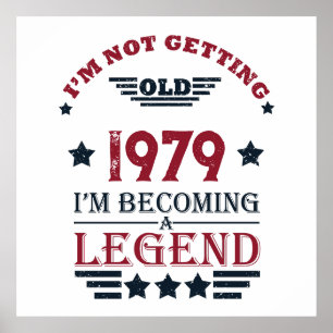 Poster Cadeaux d'anniversaire vintages personnalisés roug