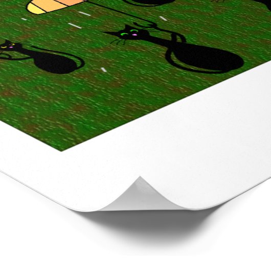 Poster Cadeaux d'art Amoureux de les chats noirs (Coin)