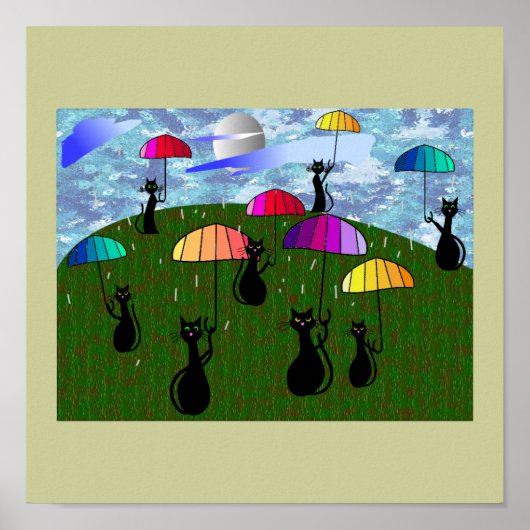 Poster Cadeaux d'art Amoureux de les chats noirs (Devant)