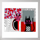 Poster Cadeaux d'art Amoureux de les chats noirs (Devant)