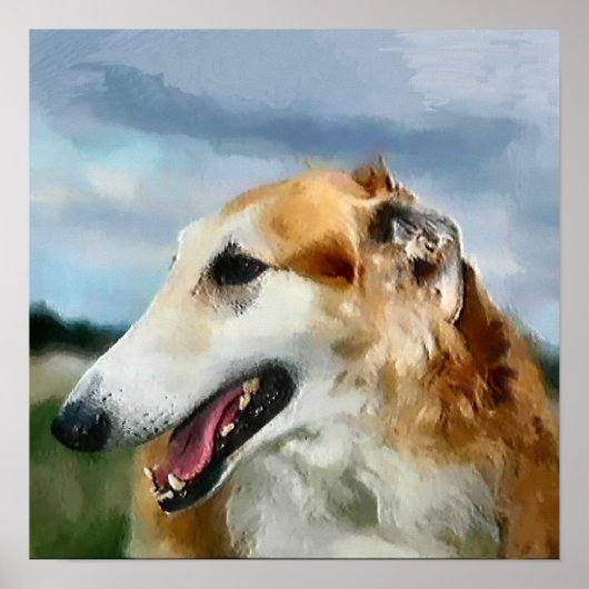 Poster Cadeaux d'art de Borzoi (Devant)